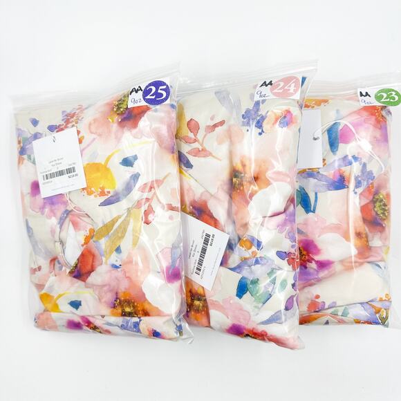 Lavender Brown Kai Midi Dress Floral Spaghetti Adjustable Strap Ruffle Hem Small - Picture 5 of 5